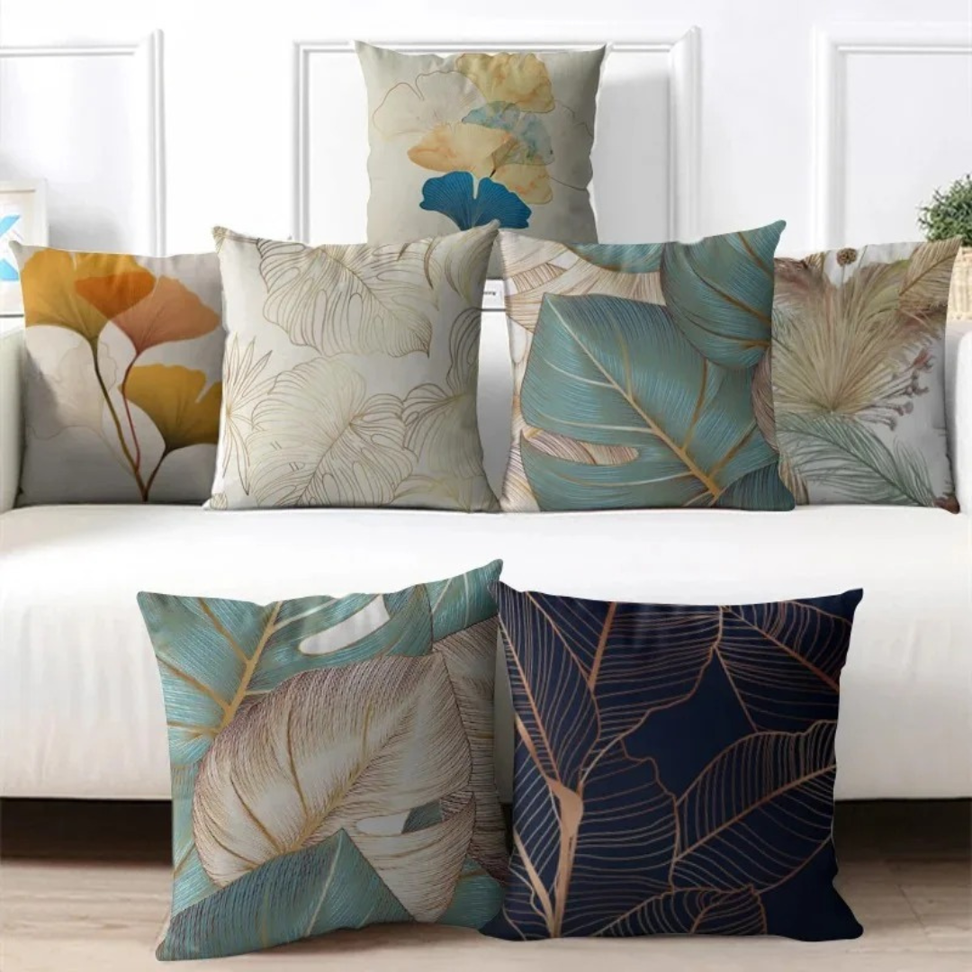 Ginkgo Print Kussenhoes – Decoratieve Kussensloop voor Woonkamer, Sofa en Slaapkamer