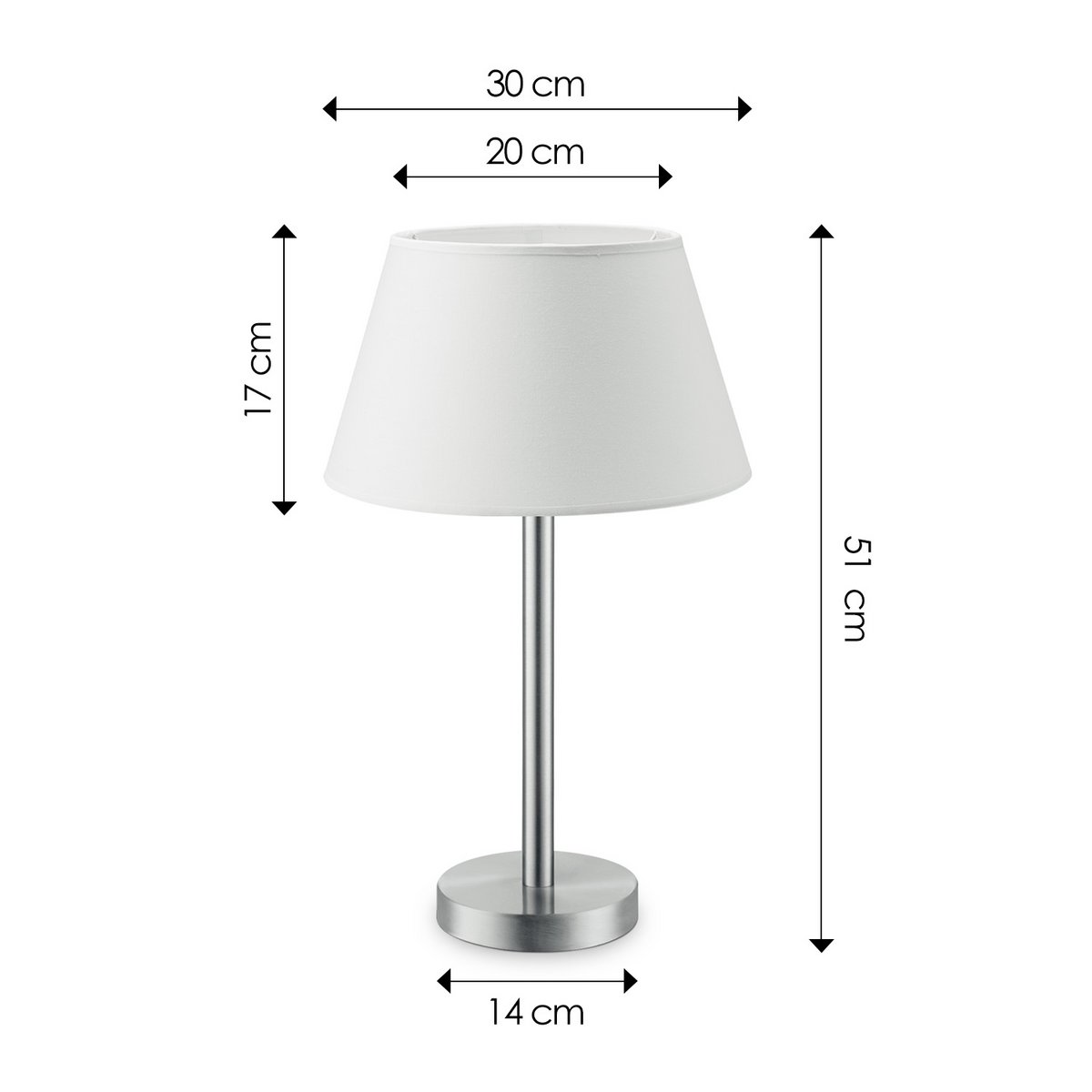 Home Sweet Home Table Lamp Largo - E27 White Table lamp dimensions 30cm