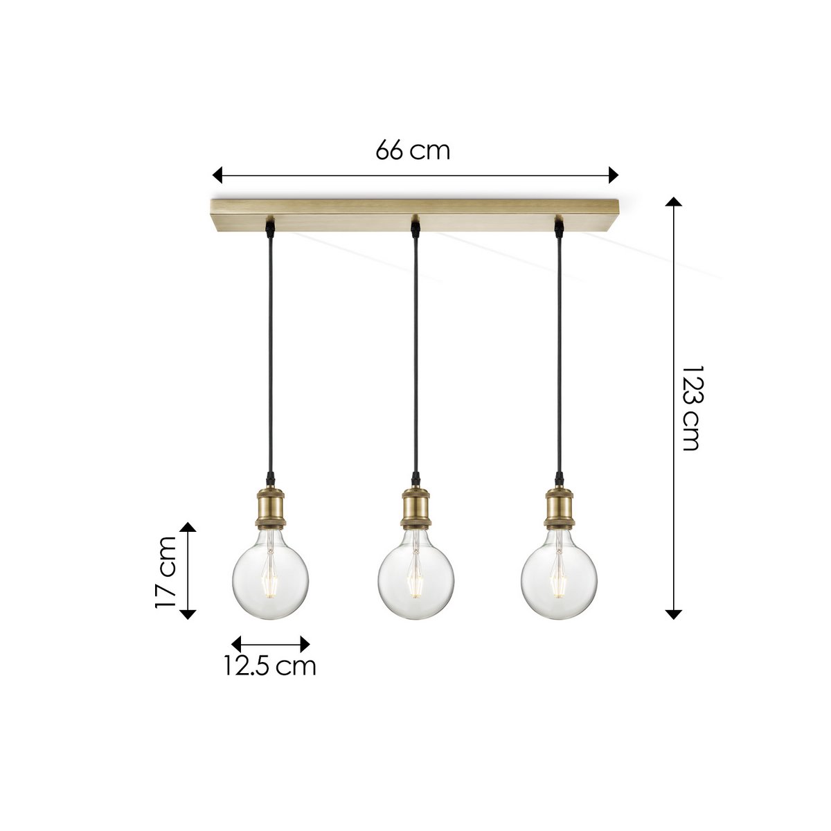 Home Sweet Home hanging lamp vintage 3 LED lamp G180 dimmable E27 clear