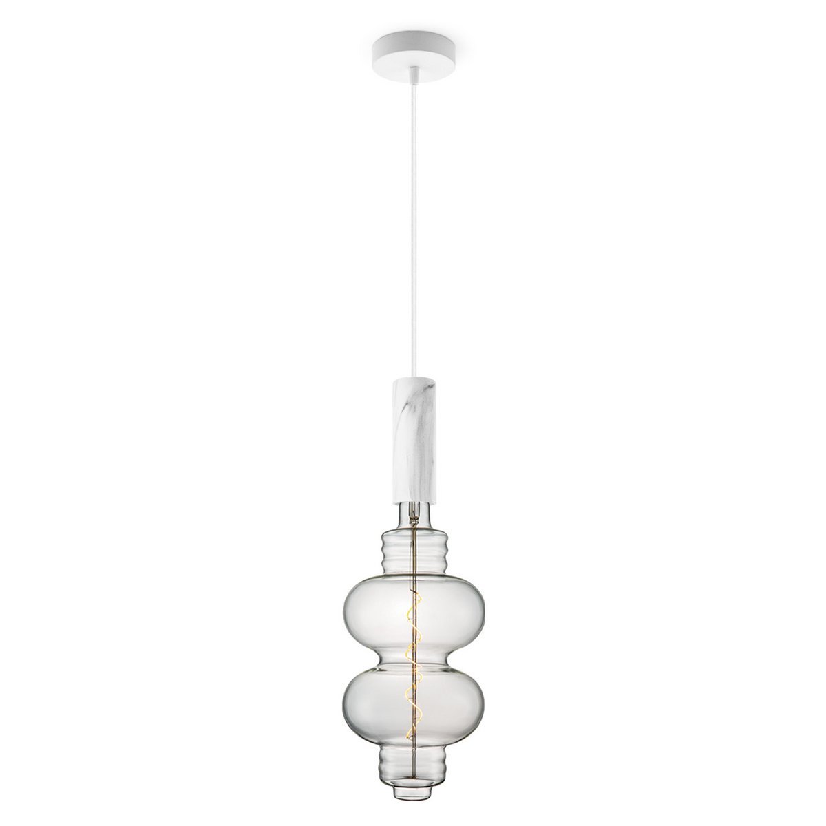 Home Sweet Home hanging lamp Marble Saga Diabolo - dimmable E27 clear