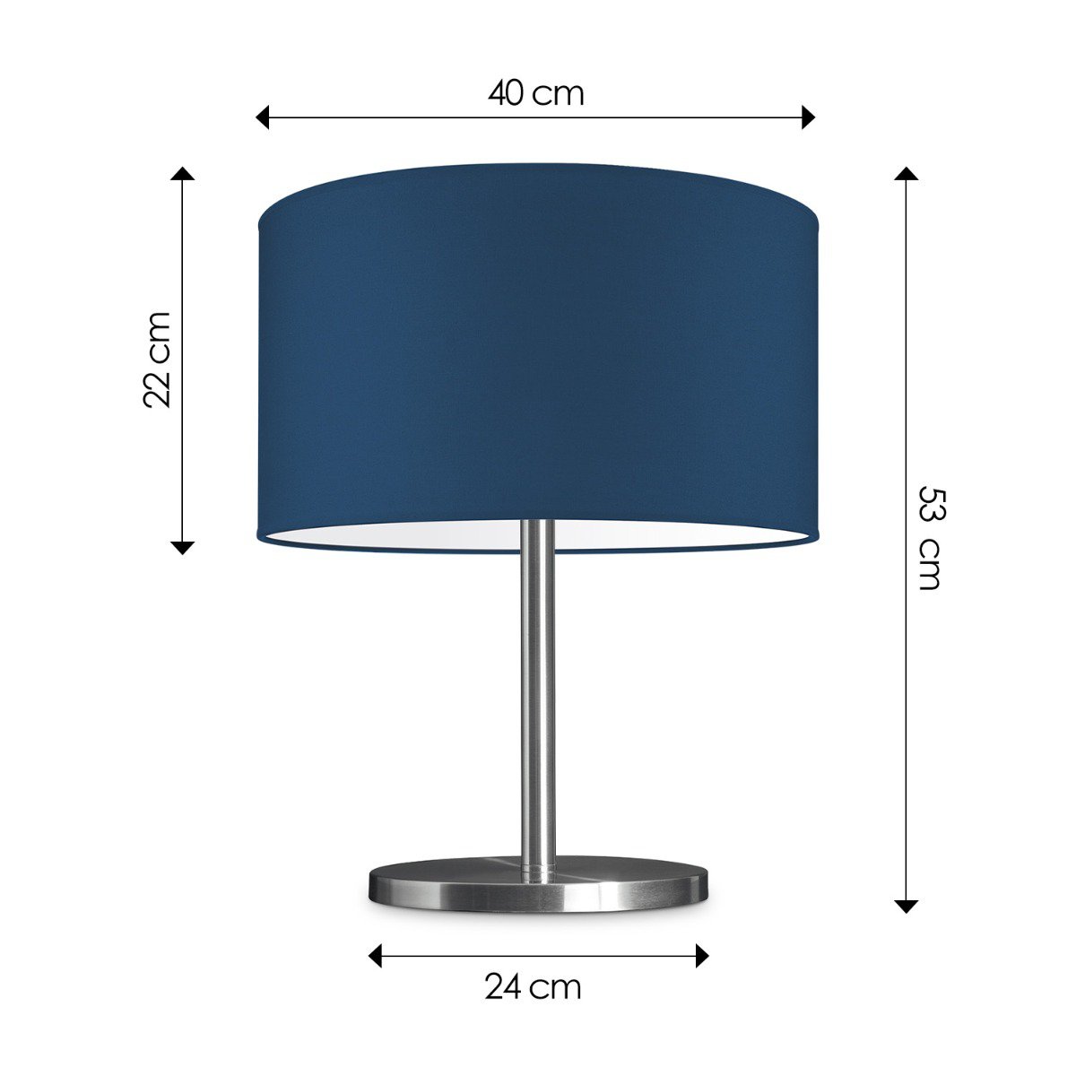 Home Sweet Home Table lamp Bling - Mauro, E27, dark blue, 40cm