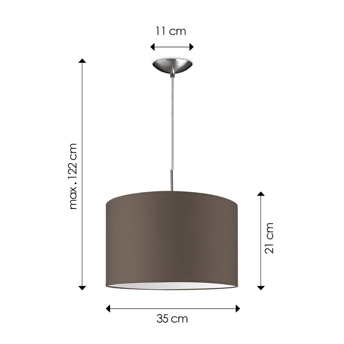 Home Sweet Home hanging lamp Tube Deluxe, E27, taupe, 35cm