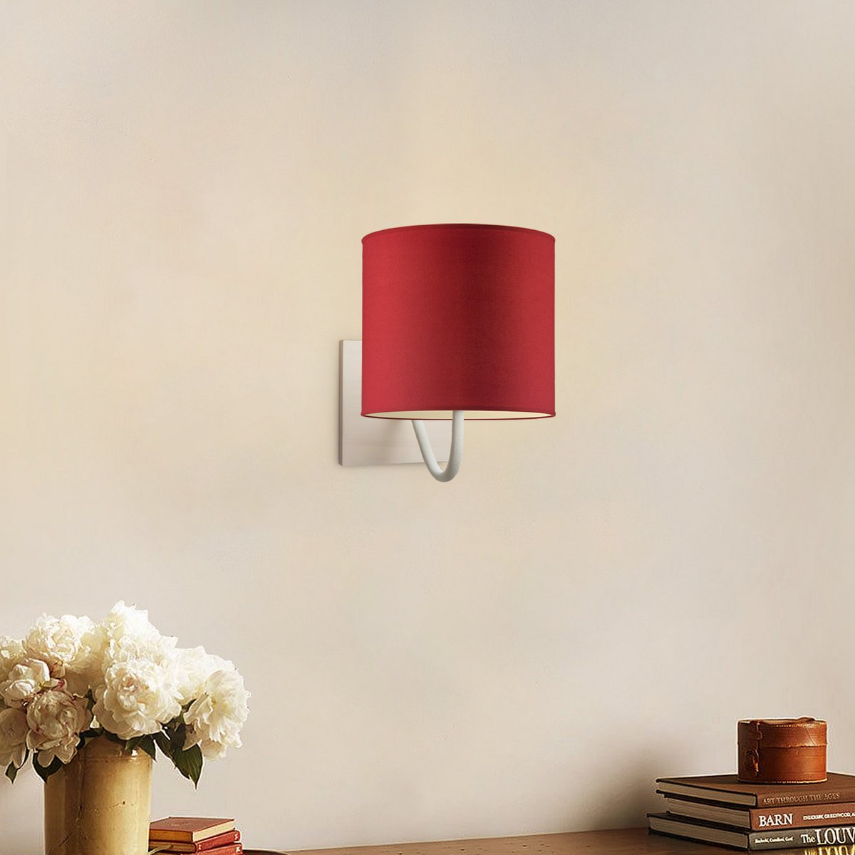 Home Sweet Home Wall Lamp - Beach including Lampshade E27 red 20x17cm