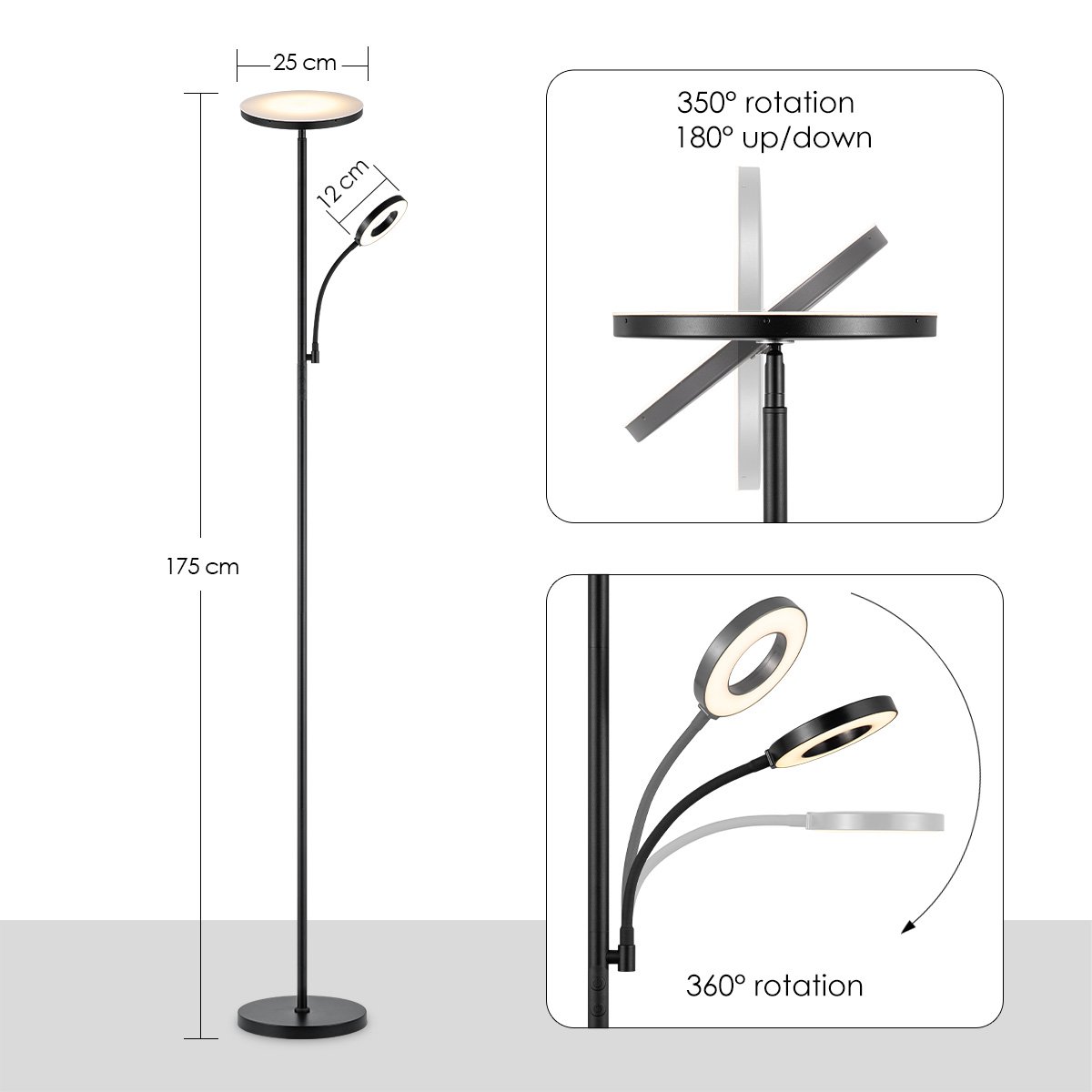 Home Sweet Home LED reading lamp floor - Modern Black