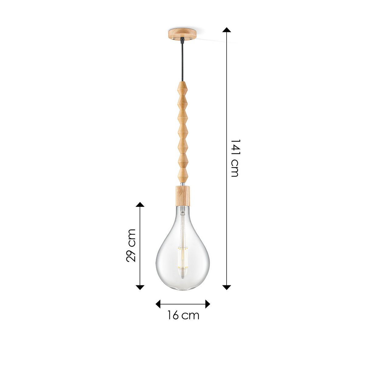 Home Sweet Home hanging lamp Dana Pear - LED G160 - dimmable E27 clear