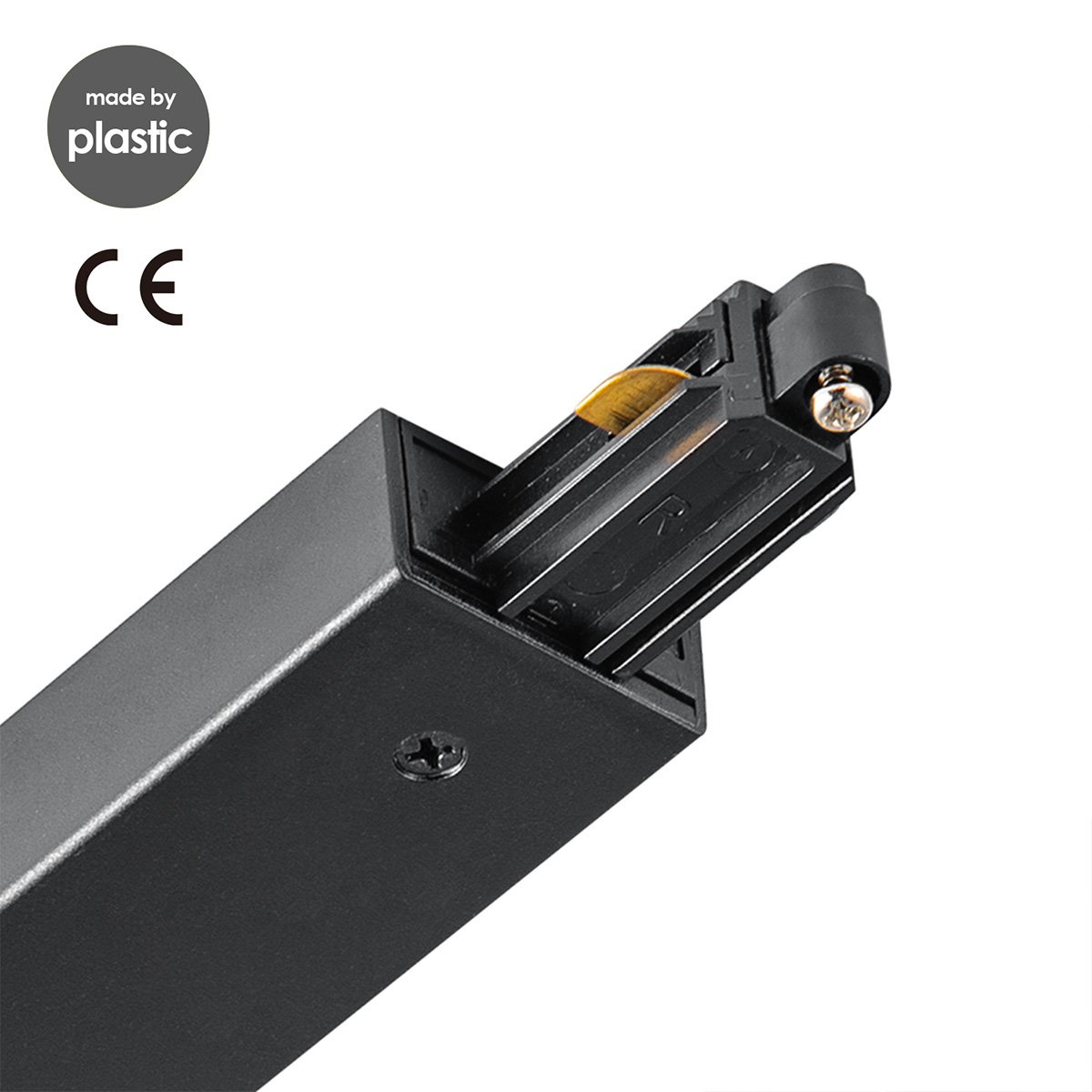 Track lighting part long connector | 17/3.5/1.8cm | Black