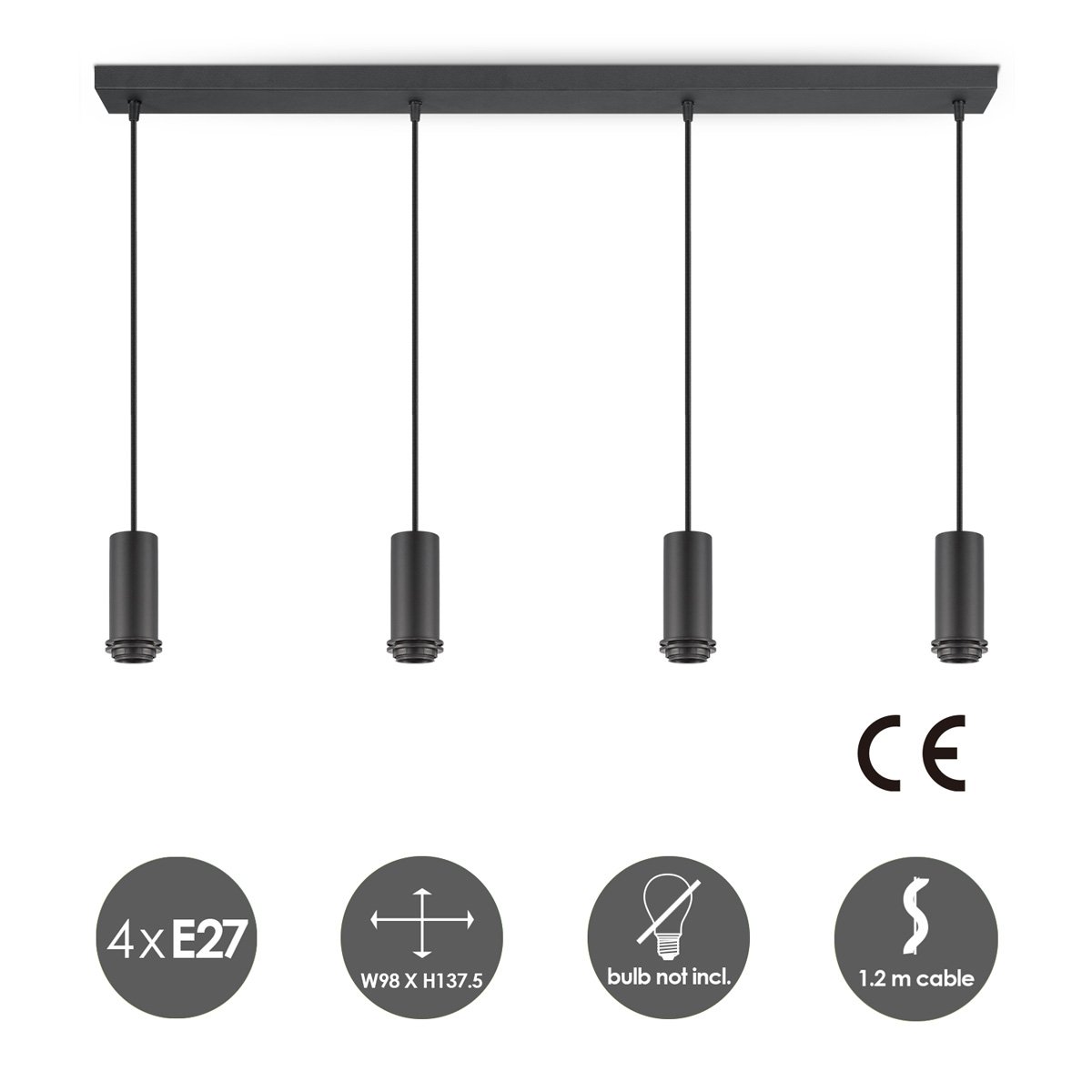 Home Sweet Home lighting pendant Pendel Xxl 98/9.5/137.5cm - Black