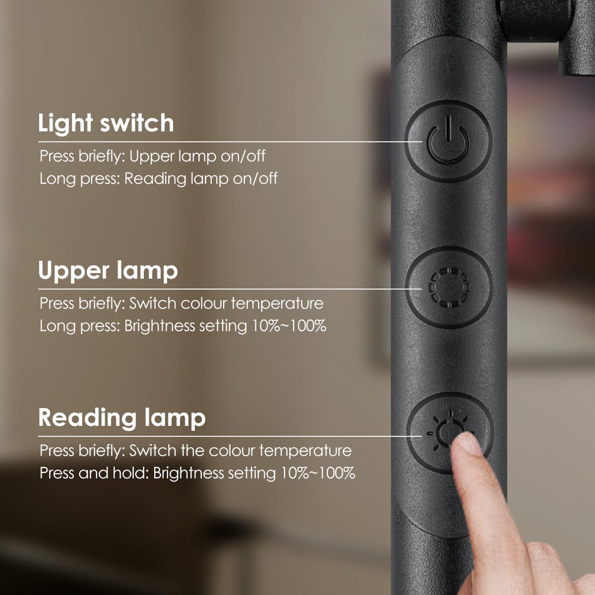 Home Sweet Home LED reading lamp floor - Modern Black