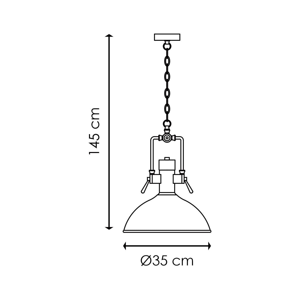 Home Sweet Home Hanging lamp Dome - chrome - 35x35x145cm