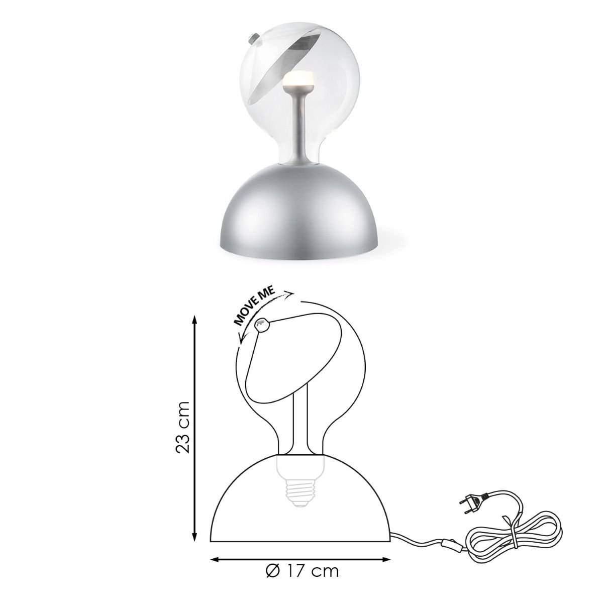 Home Sweet Home Hanging Lamp Move Me Bumb Cone 5.5W 2700K gray-silver-white