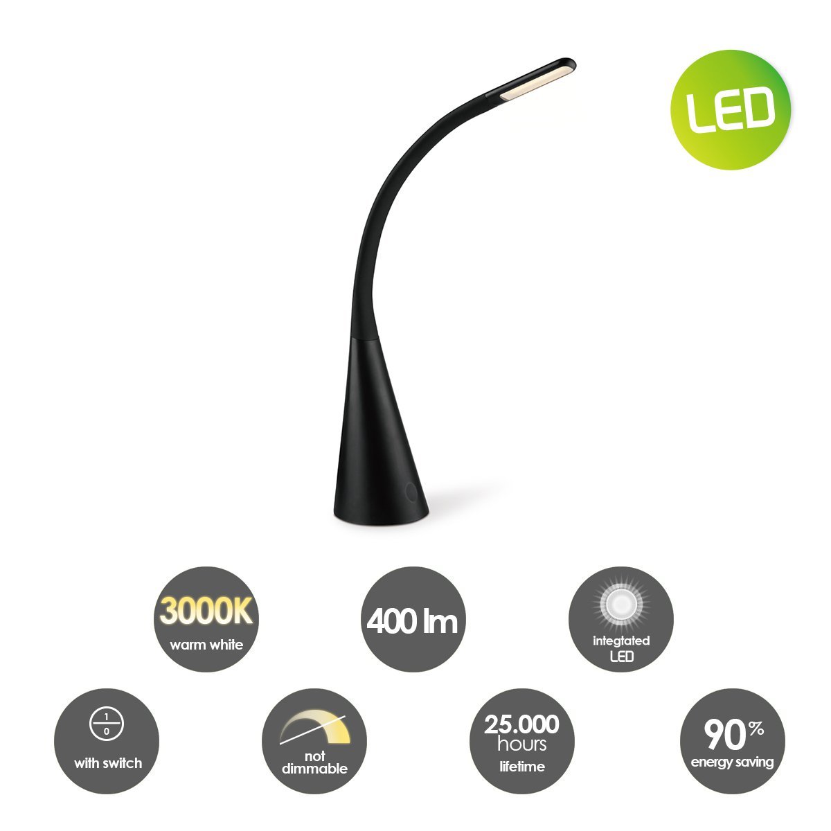 Home Sweet Home - Touch LED Desk Lamp 4W Black - Adjustable