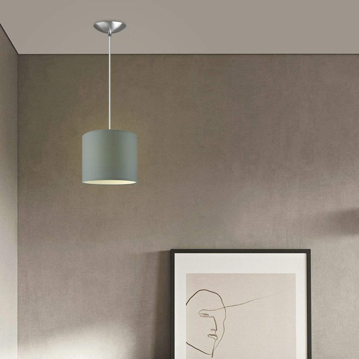 Home Sweet Home hanging lamp Bling with lampshade, E27, gray, 20cm