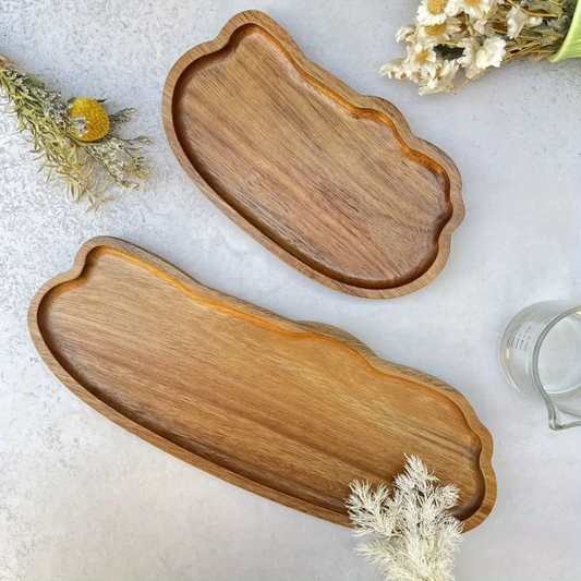 Acacia Houten Wolkvormig Dienblad – Elegant en Praktisch