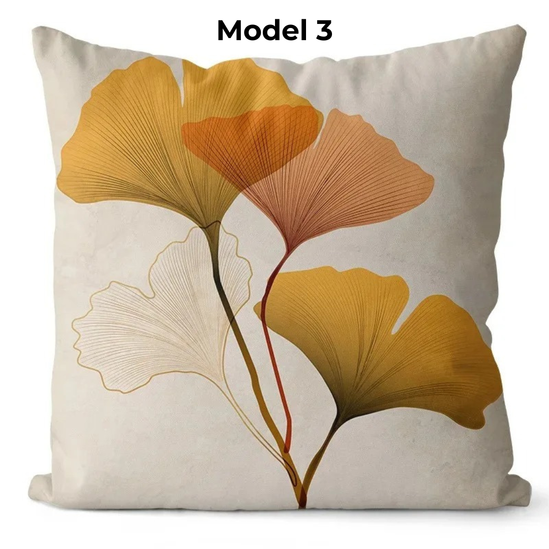 Ginkgo Print Kussenhoes – Decoratieve Kussensloop voor Woonkamer, Sofa en Slaapkamer