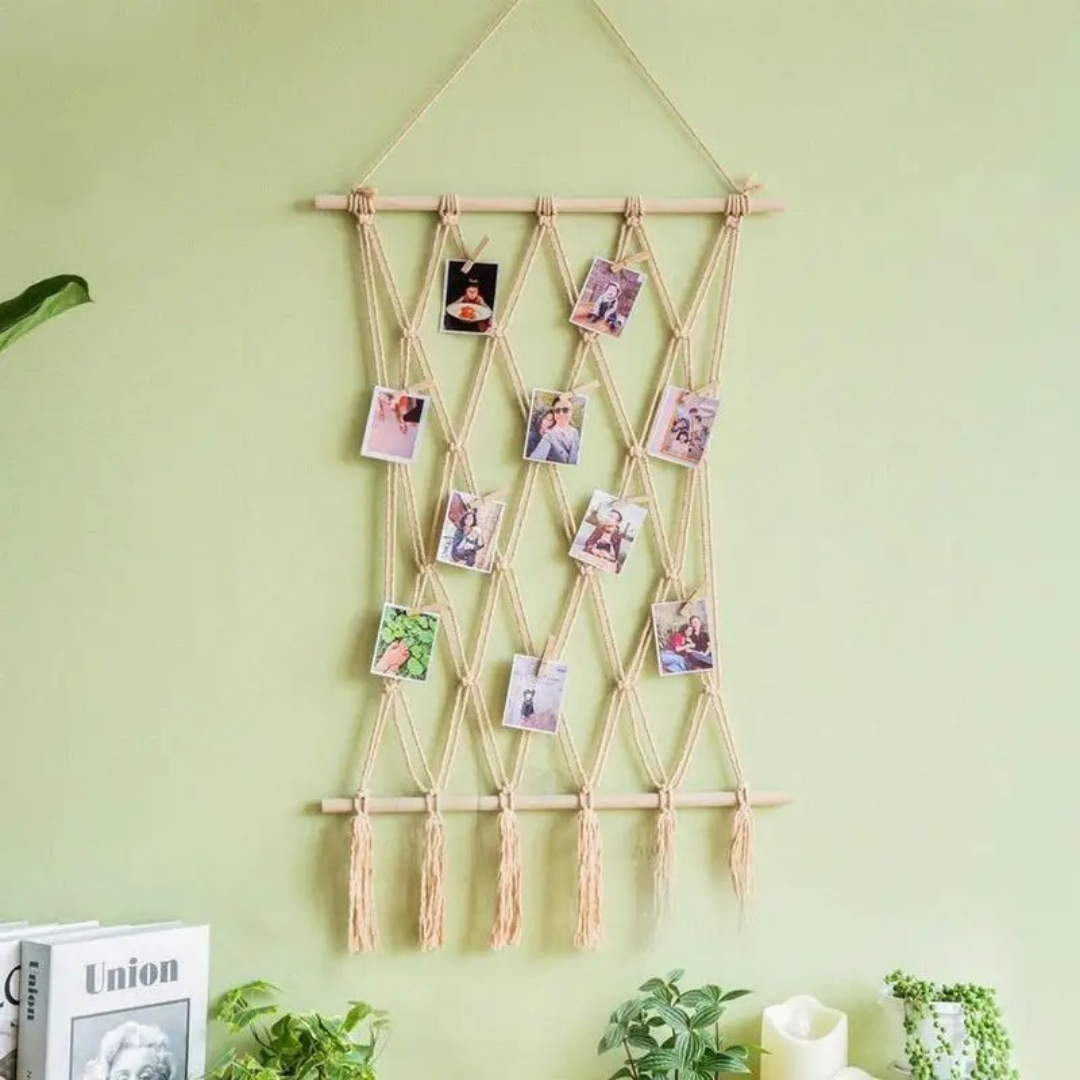 Macrame Foto Display Muurhanger