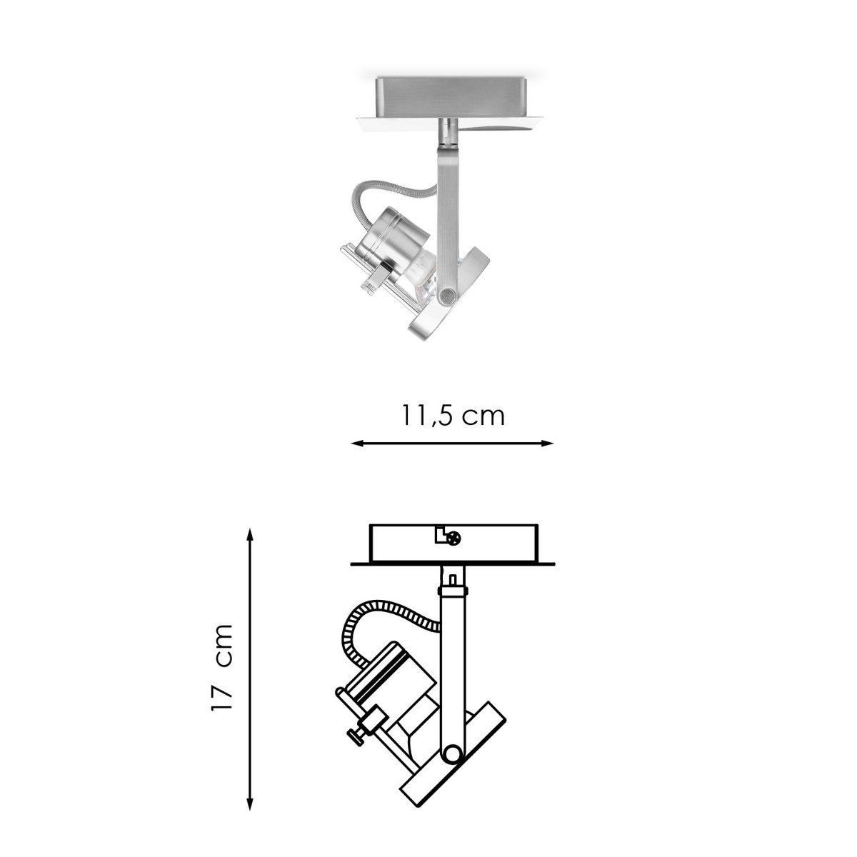 Home Sweet Home LED Wall Spot Robo - dimmable - brushed steel