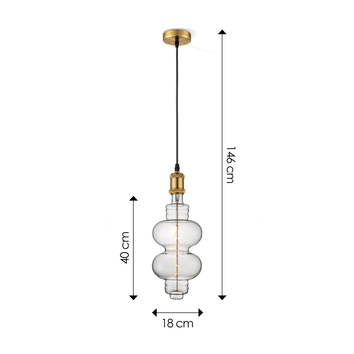 Home Sweet Home hanging lamp bronze vintage Diabolo - dimmable E27 clear