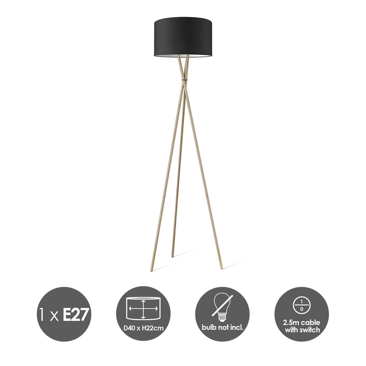 Home Sweet Home floor lamp Bling-Legs Bronze-Black-40cm