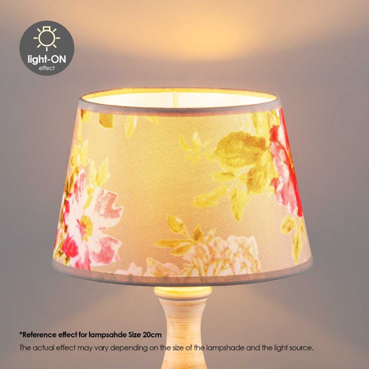 Home Sweet Home Flower Fabric Lampshade Gray - 20 x 15 x 13 cm