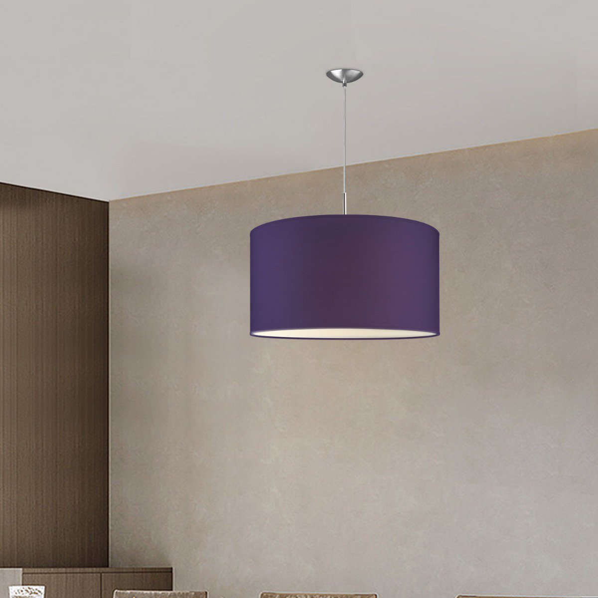 Home Sweet Home hanging lamp Tube Deluxe, E27, purple, 50cm