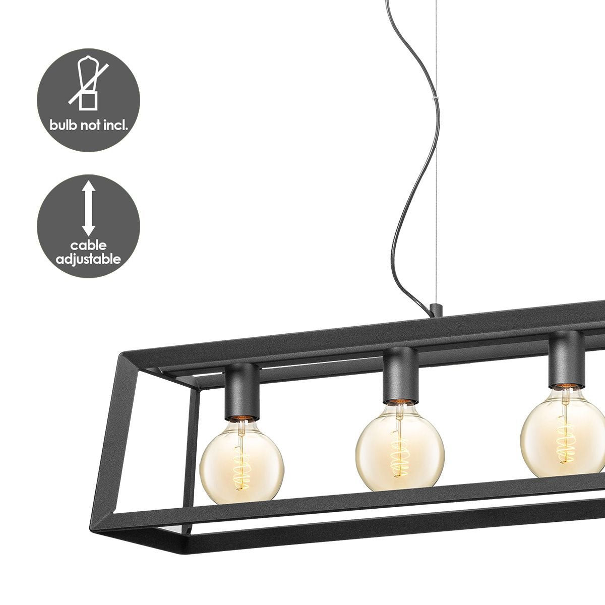 Home Sweet Home Hanging lamp Dito 5 lights - Black - 120x20x124cm