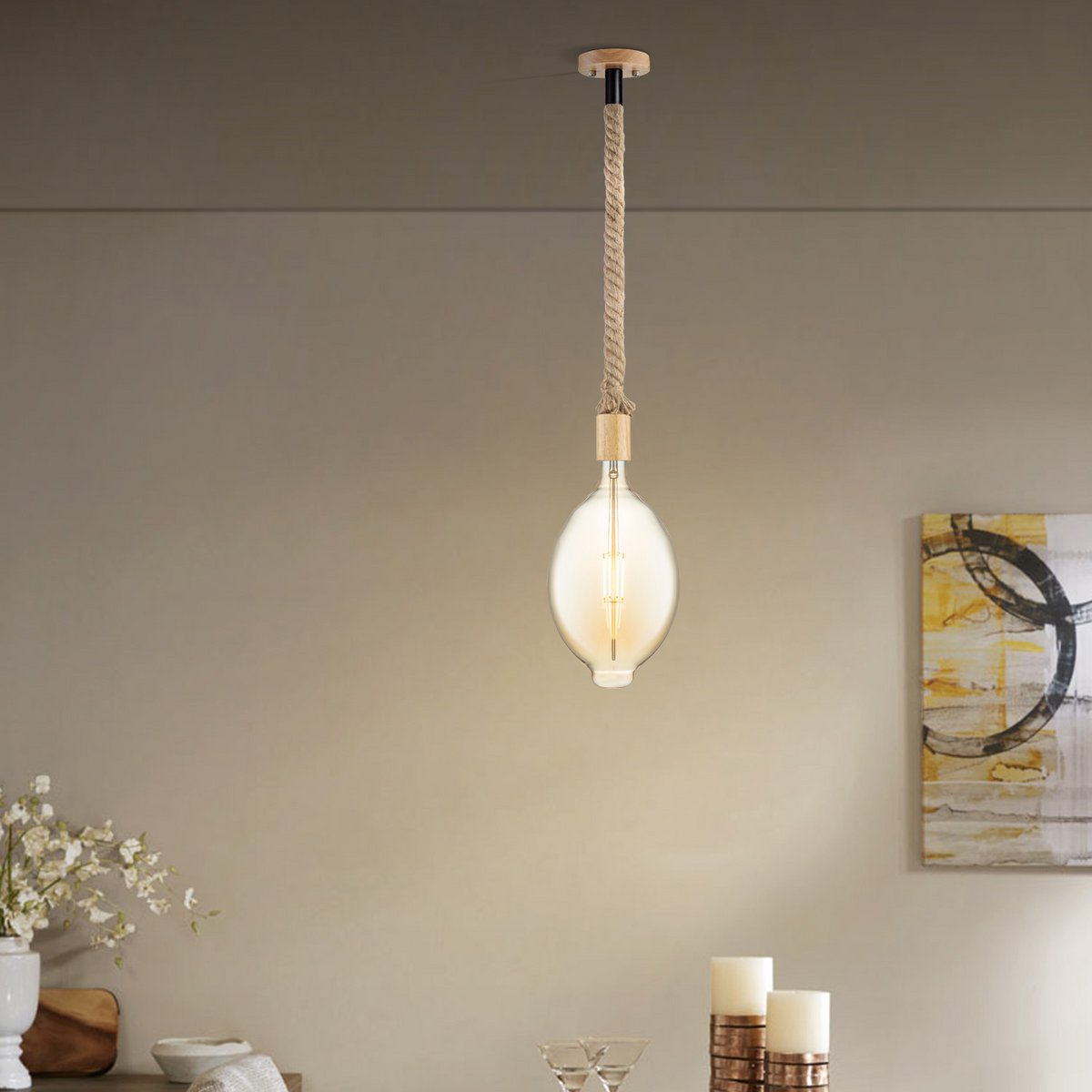 Home Sweet Home hanging lamp Leonardo Oval - G125 - dimmable E27 amber