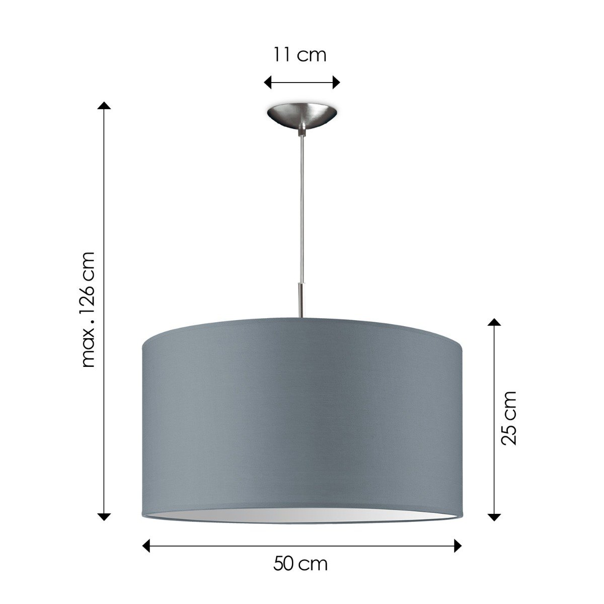 Home Sweet Home hanging lamp Tube Deluxe, E27, gray, 50cm