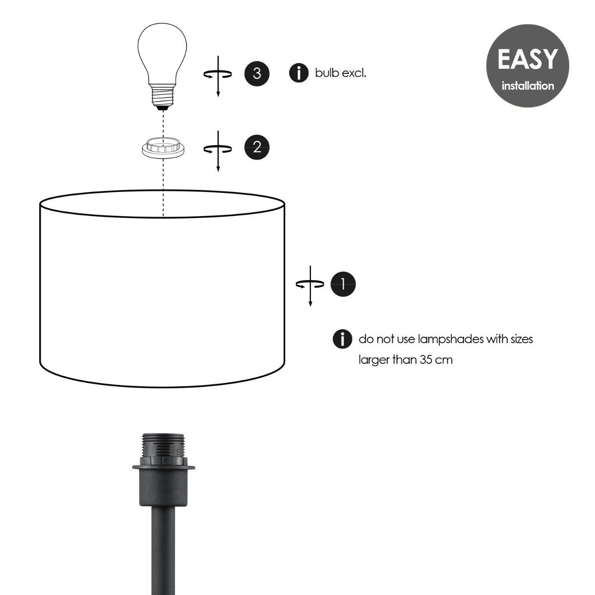 Home Sweet Home Modern Table Lamp Base in black Including 2 ports