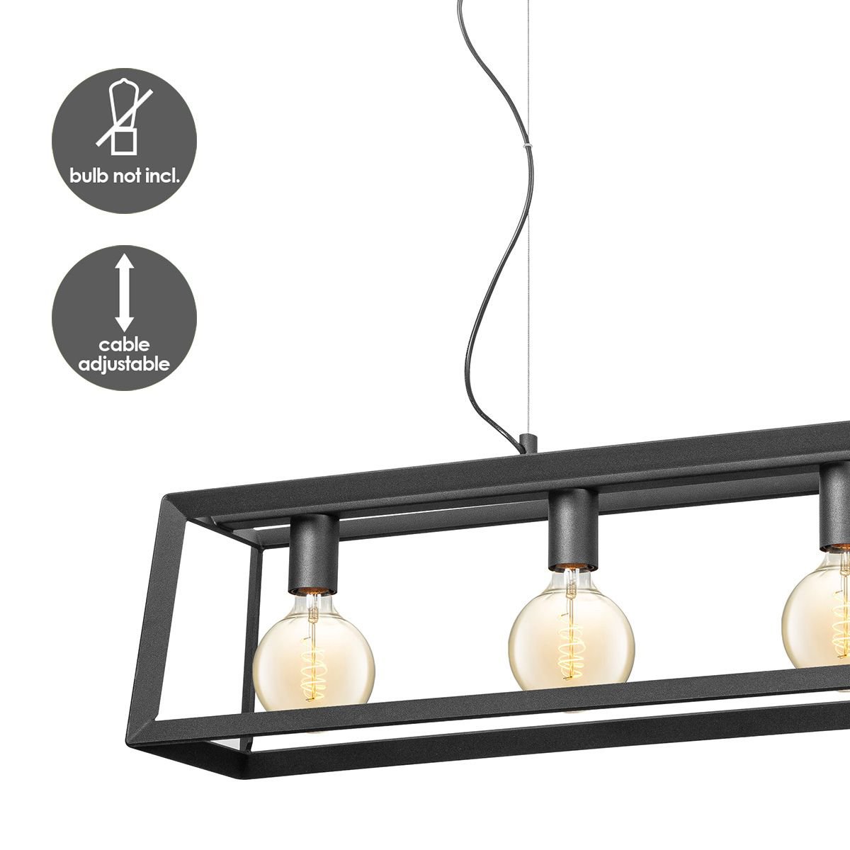 Home Sweet Home Hanging lamp Dito 4 lights - Black - 100x20x124cm