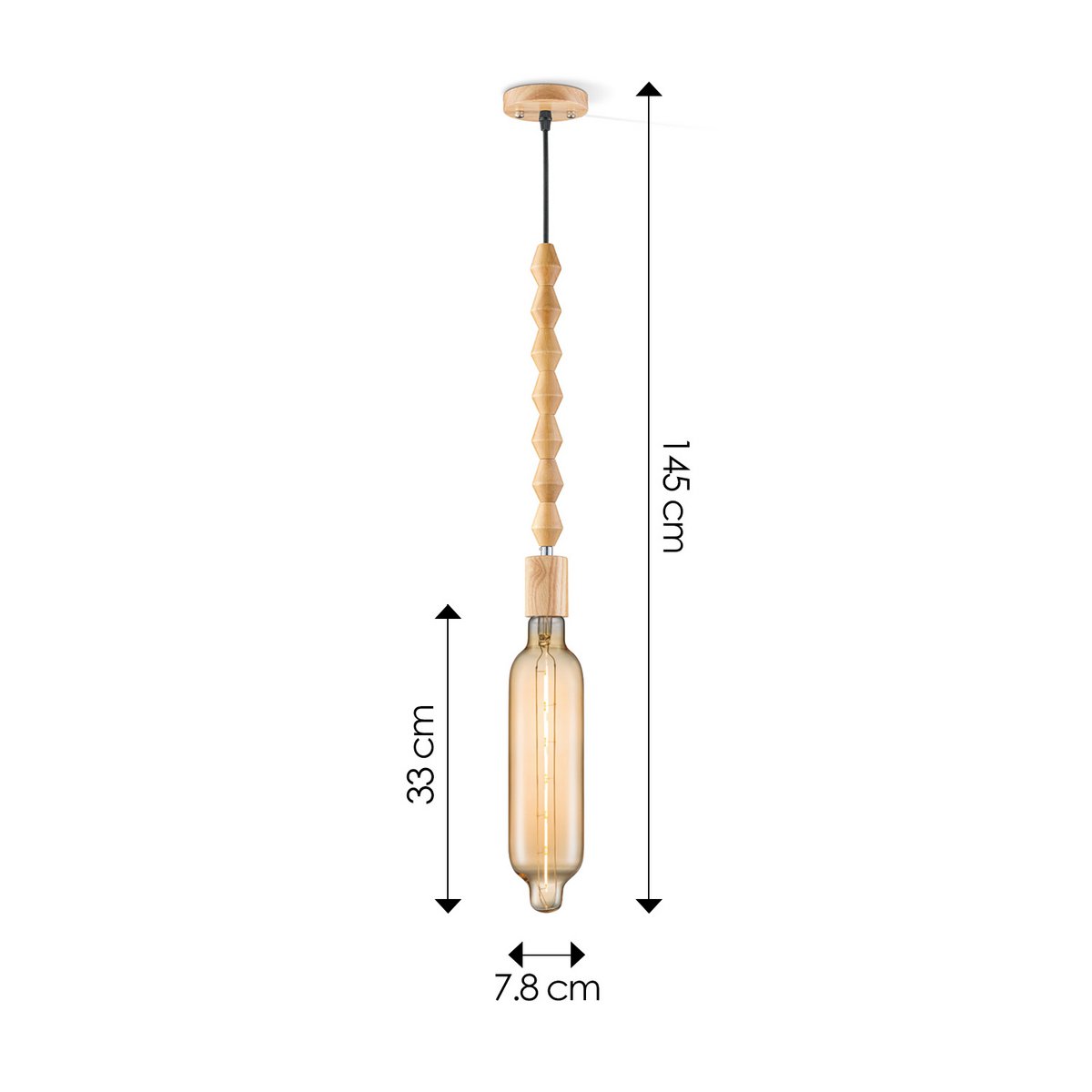 Home Sweet Home hanging lamp Dana Tube - LED G125 lamp - dimmable E27 amber