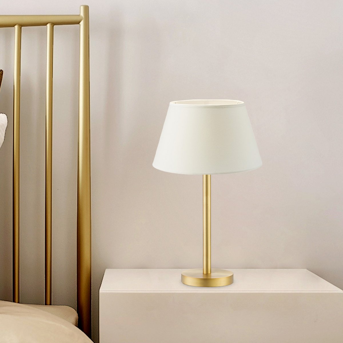 Home Sweet Home Table lamp Largo - E27 Brass White 30cm