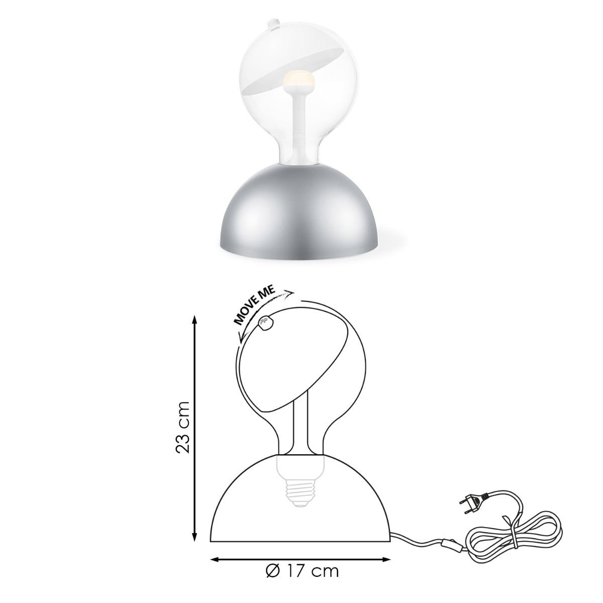 Home Sweet Home Hanging lamp Move Me - Bumb Sphere 5.5W 2700K gray-white