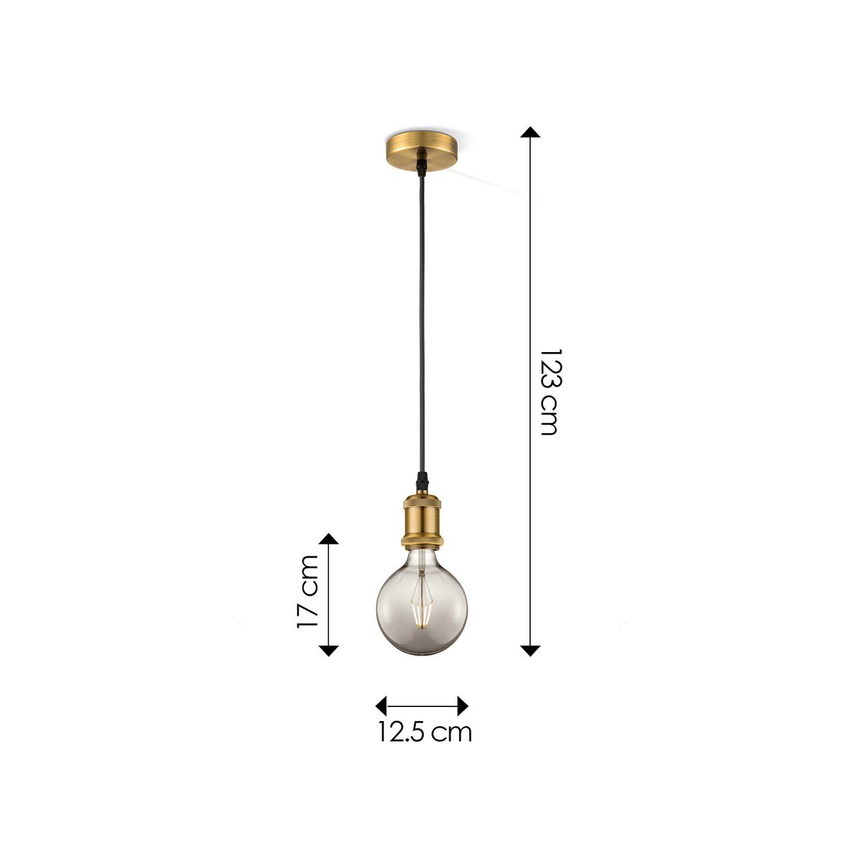 Home Sweet Home hanging lamp bronze vintage - G95 - dimmable E27 smoke