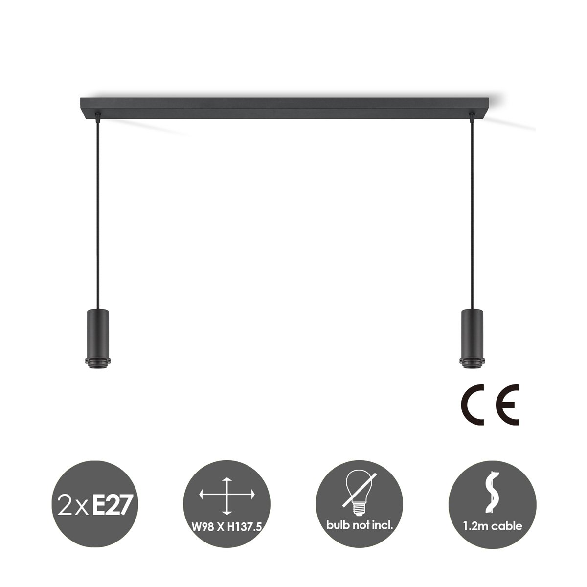 Home Sweet Home lighting pendant Pendel Xxl 98/9.5/137.5cm - Black