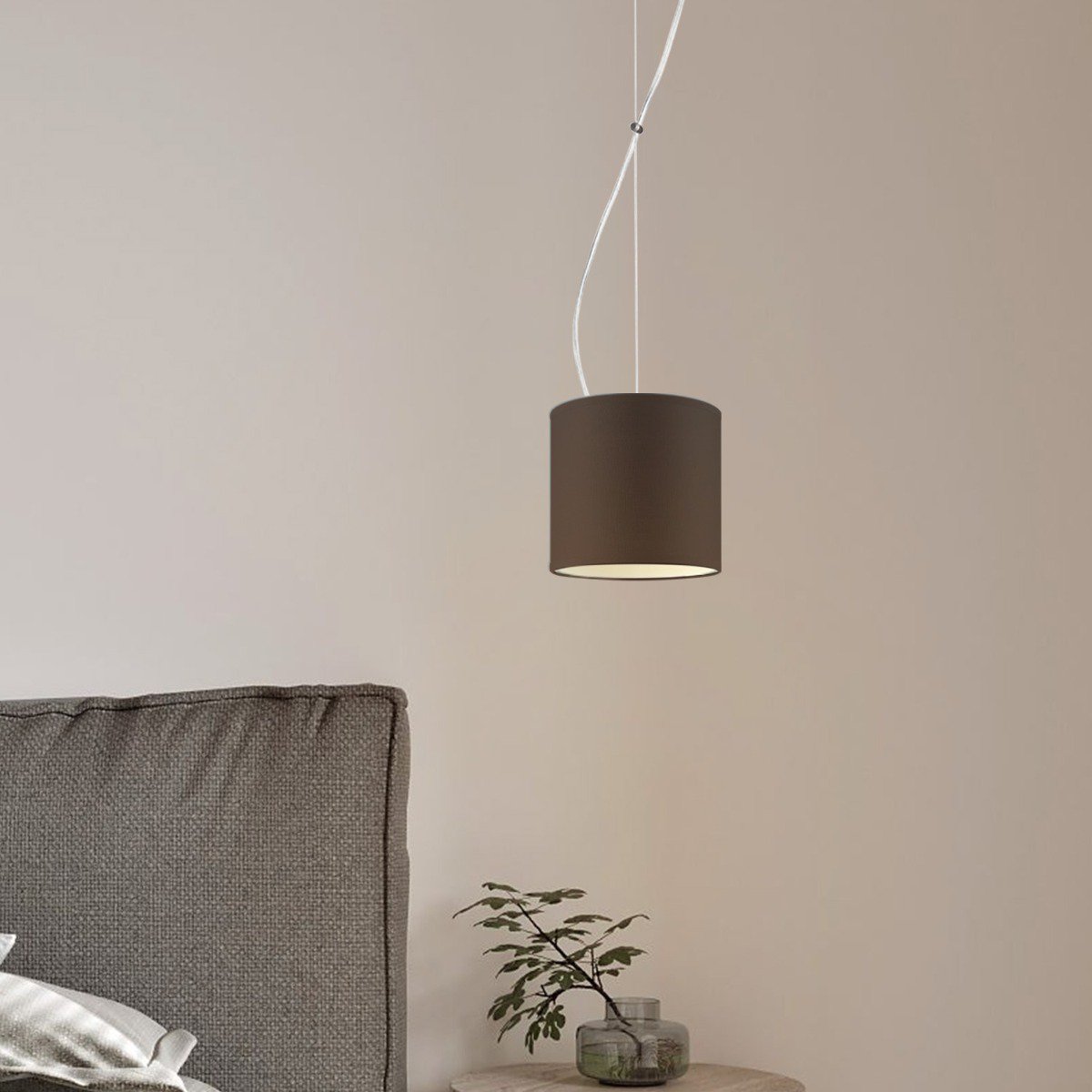 Home Sweet Home hanging lamp Deluxe with lampshade, E27, chocolate, 16cm