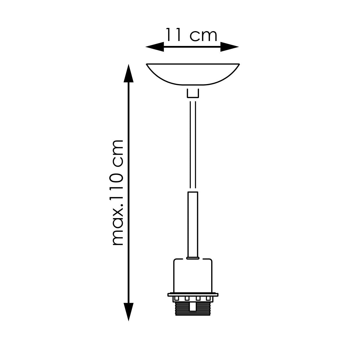 Home Sweet Home lighting pendant T-Deluxe D11x100cm-Brushed steel