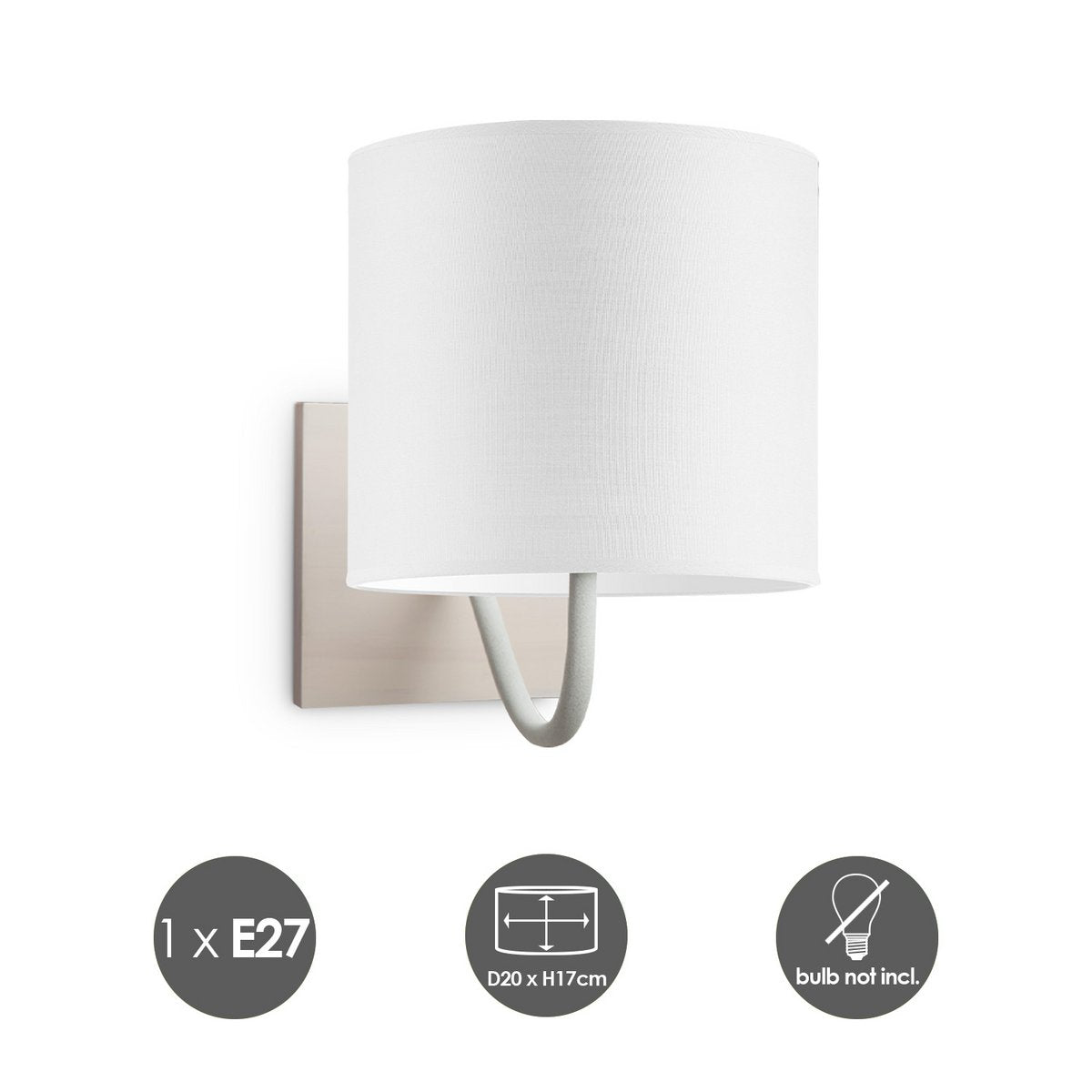 Home Sweet Home Wall Lamp - Beach including Lampshade E27 white 20x17cm