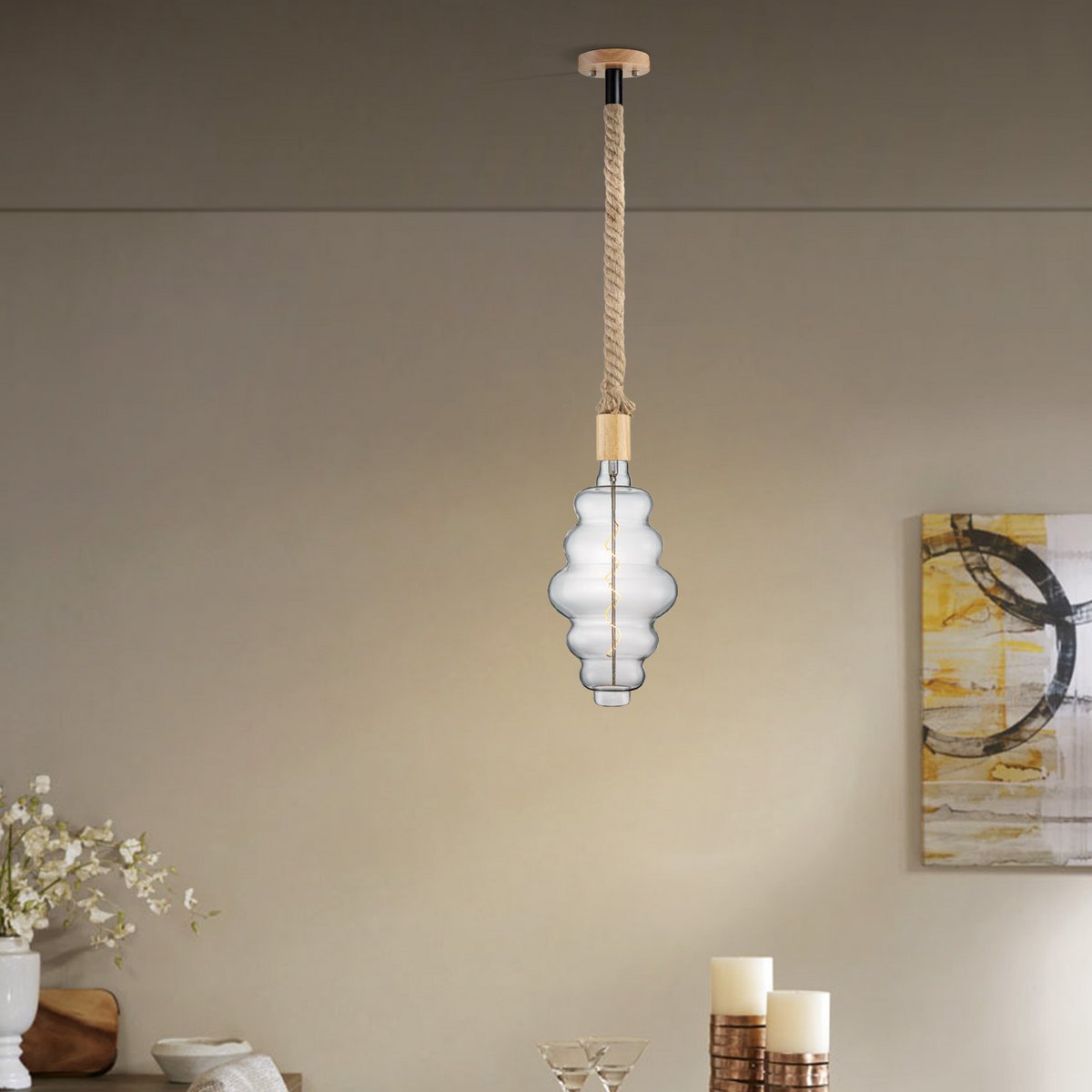 Home Sweet Home hanging lamp Leonardo Cloud - dimmable E27 clear