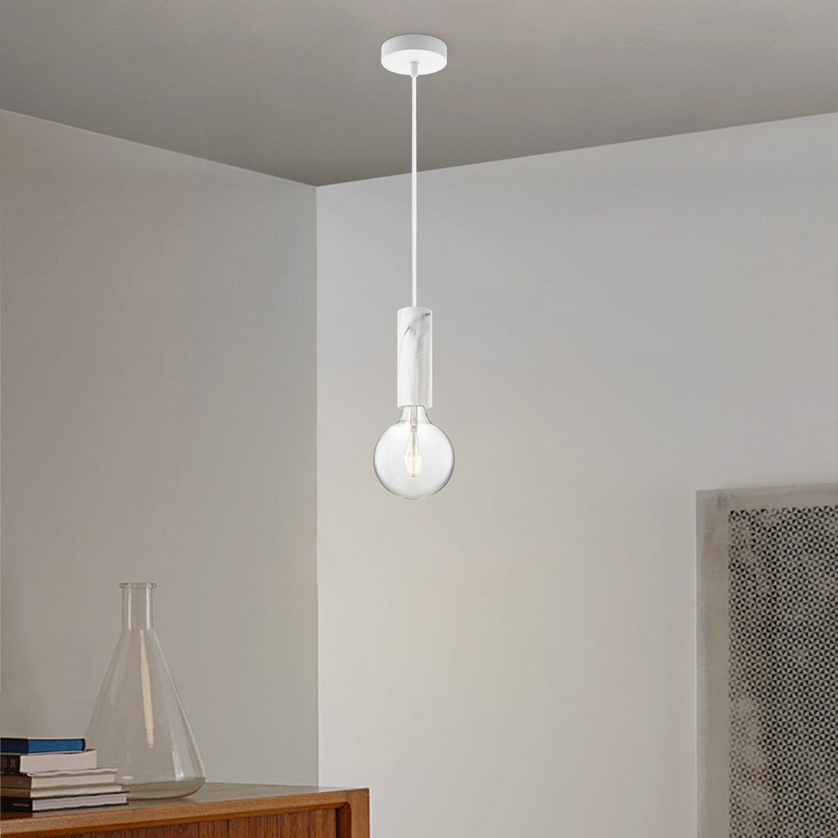 Home Sweet Home hanging lamp Marble Saga - G180 - dimmable E27 clear