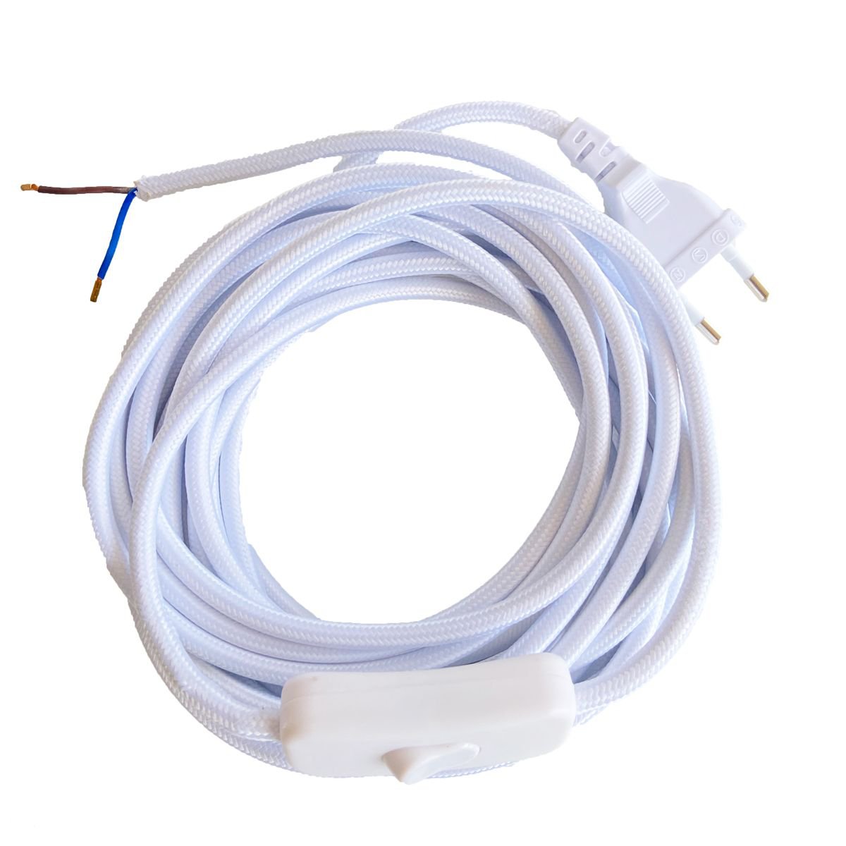 Home Sweet Home Iron cord, white, 8 meters with switch.