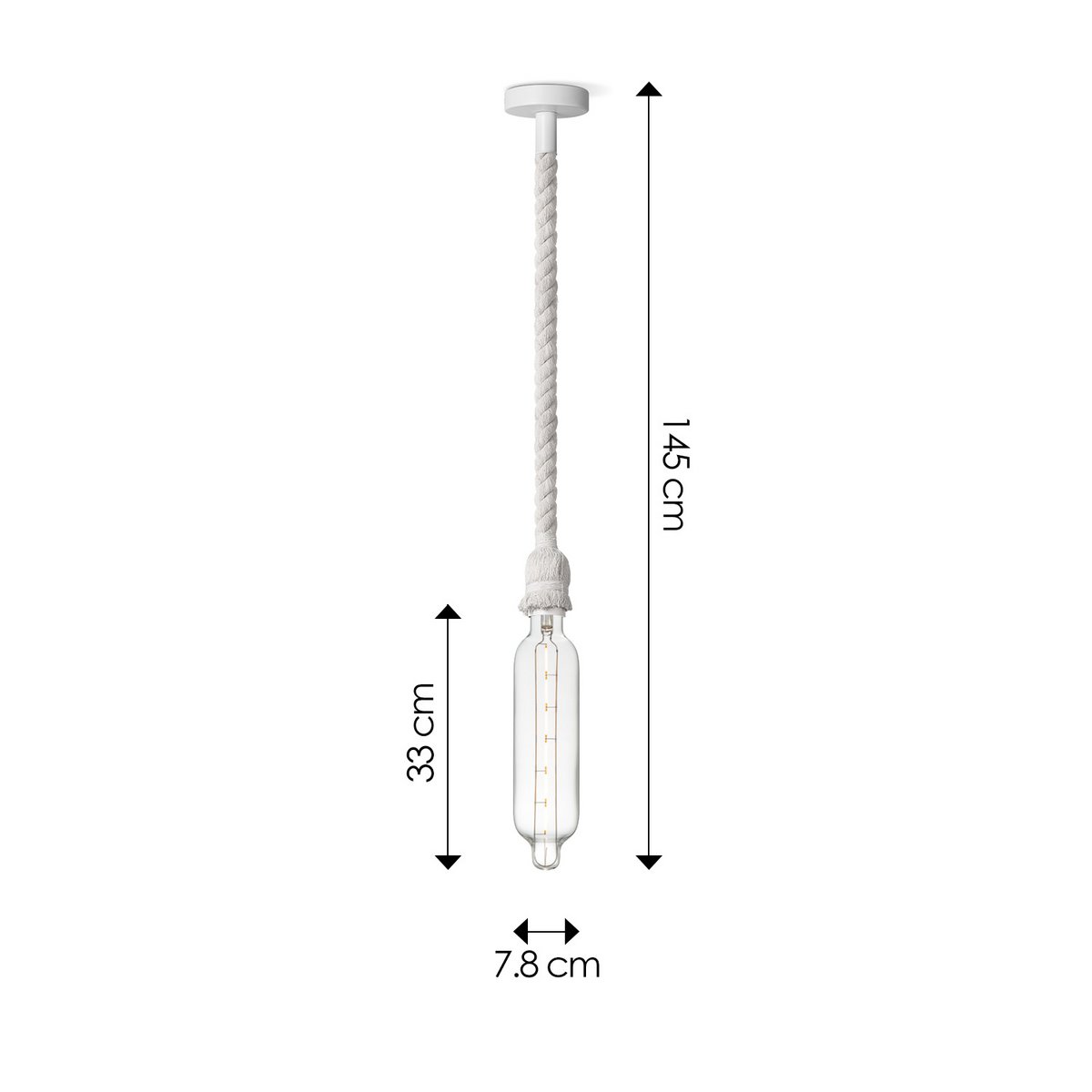 Home Sweet Home hanging lamp white Leonardo Tube - G78 - dimmable E27 clear