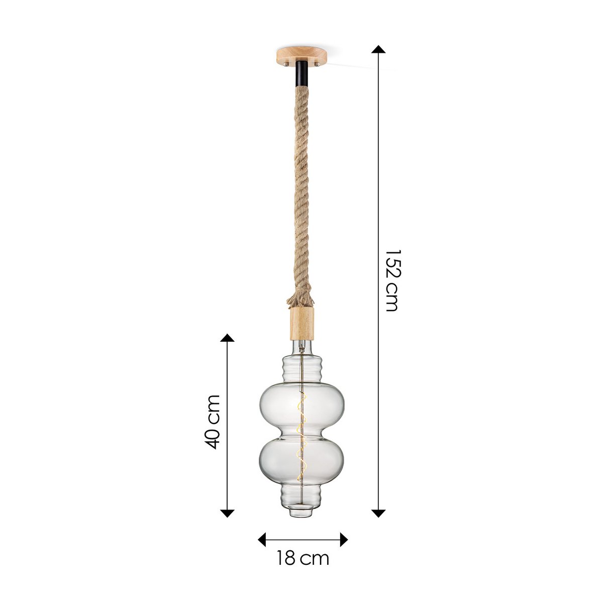 Home Sweet Home hanging lamp Leonardo Diabolo - dimmable E27 clear