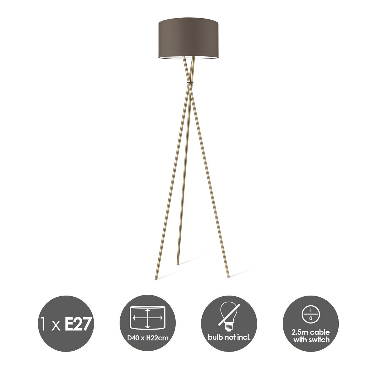 Home Sweet Home floor lamp Bling-Legs Bronze-Taupe-40cm