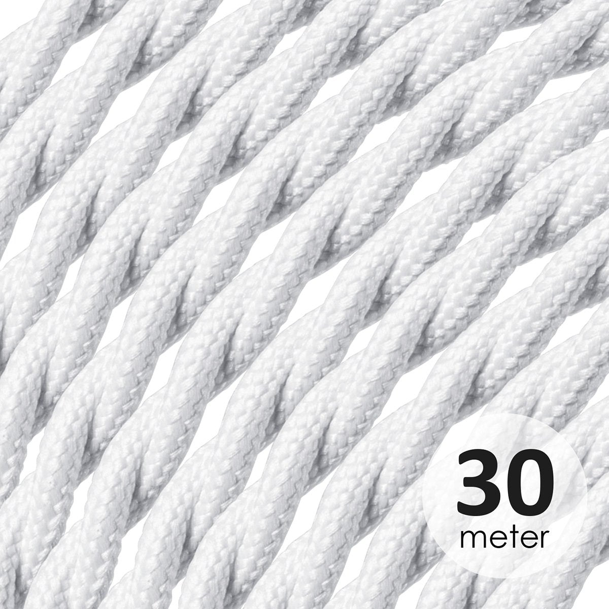 Home Sweet Home Twisted iron cord, white, roll of 30 meters.