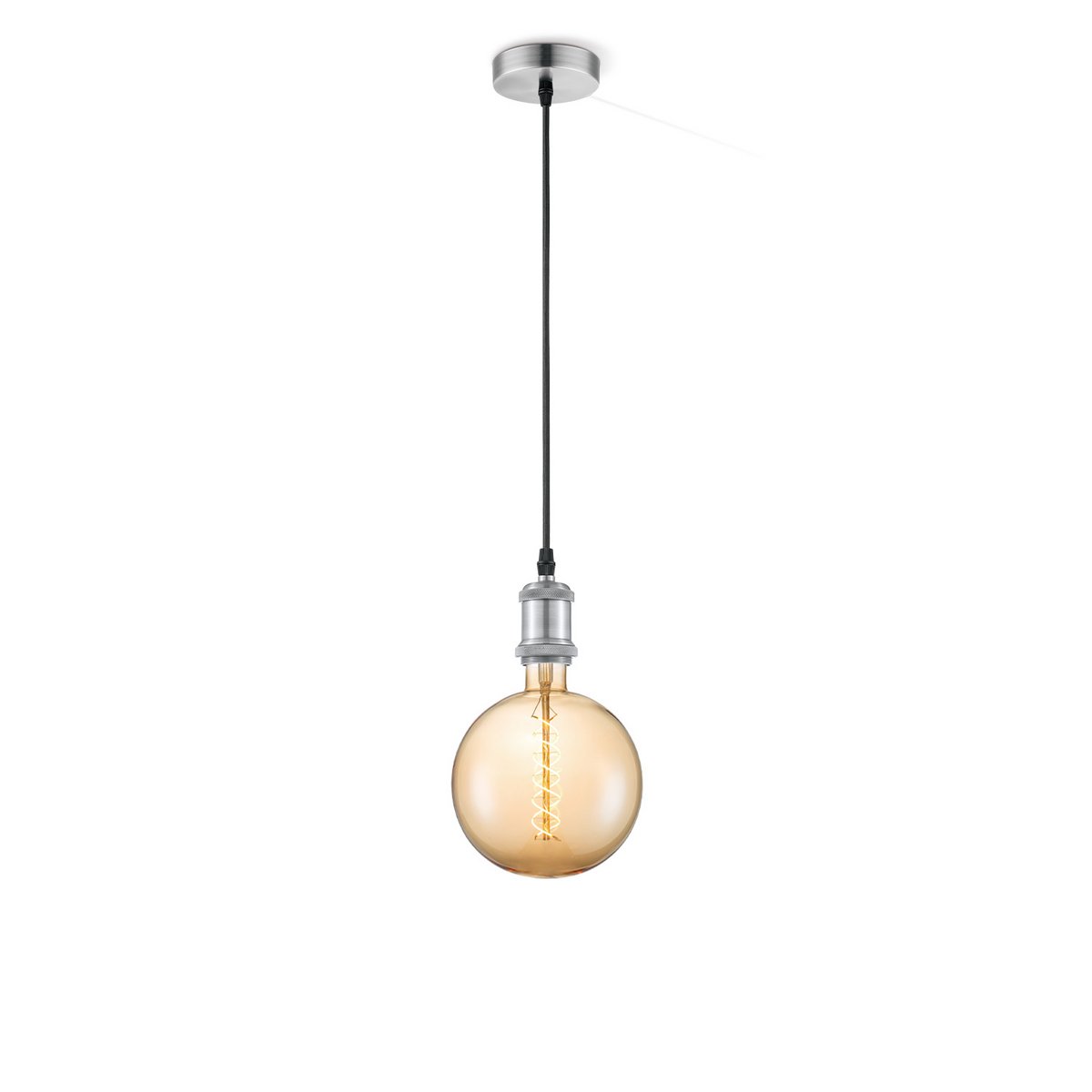 Home Sweet Home hanging lamp chrome vintage - - dimmable E27 amber