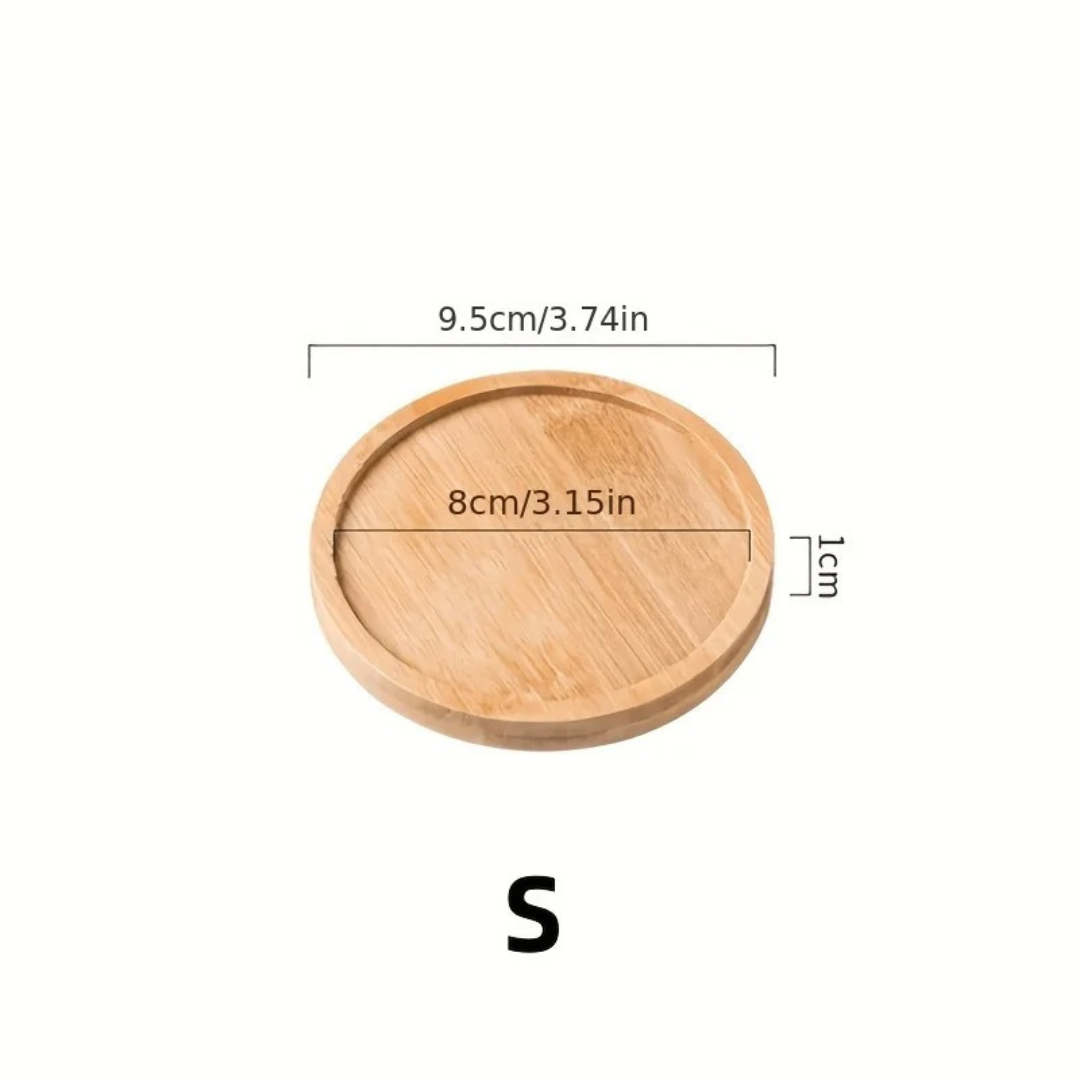 "Houten Pallet Rechthoekig & Rond Bamboe Dienblad – Waterdicht en Duurzaam"