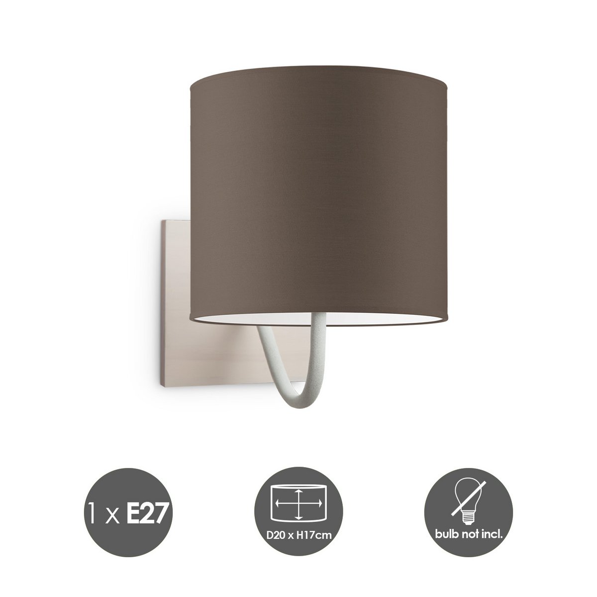 Home Sweet Home Wall Lamp - Beach E27 Lampshade taupe 20cm