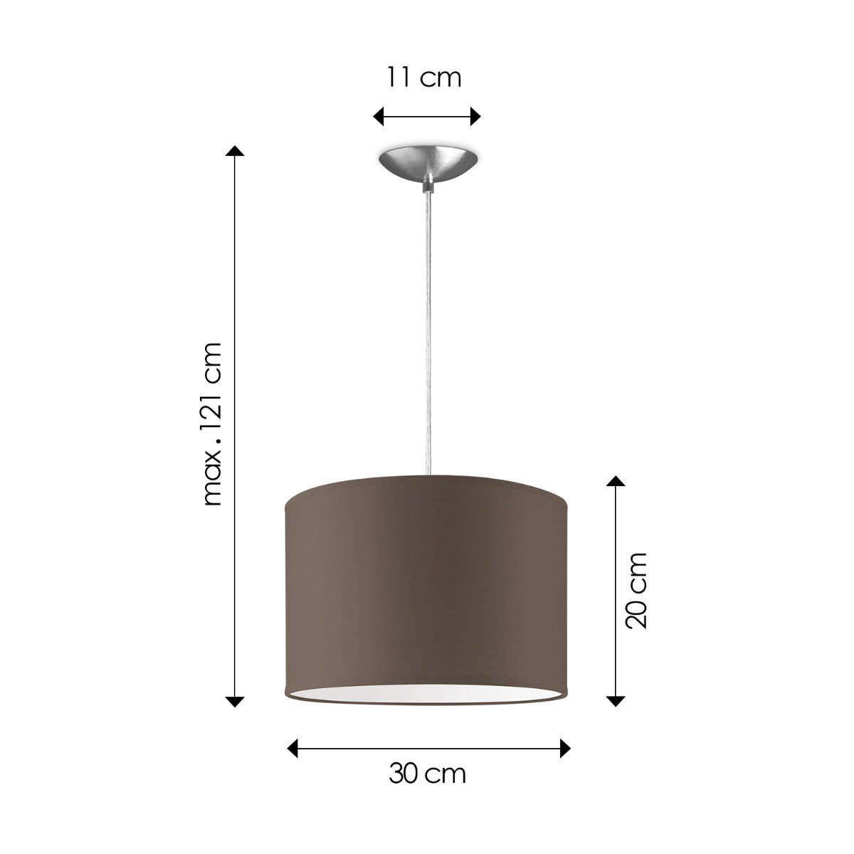 Home Sweet Home hanging lamp Bling with lampshade, E27, taupe, 30cm