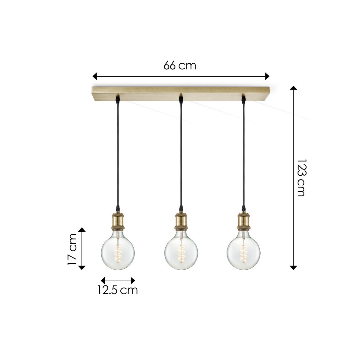 Home Sweet Home hanging lamp vintage 3 LED lamp G125 dimmable E27 clear