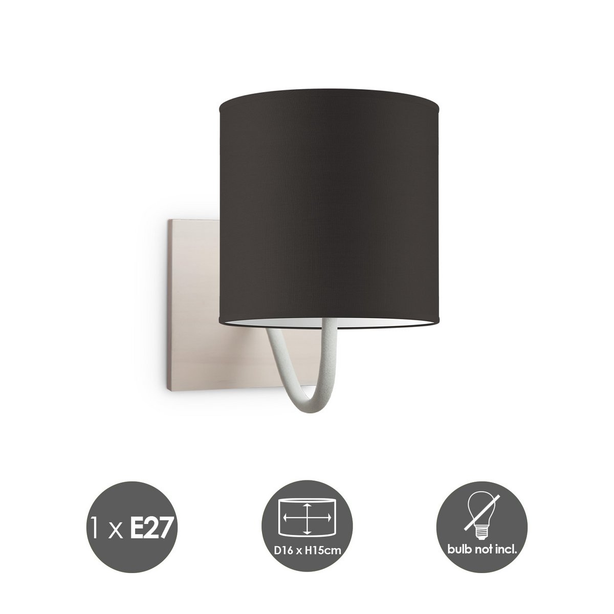 Home Sweet Home Wall Lamp - Beach E27 Lampshade chocolate 16cm